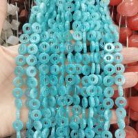 Gemstone Beads, Donut, polished, DIY, blue, 10mm 