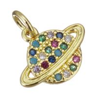 Cubic Zirconia Micro Pave Brass Pendant, gold color plated, micro pave cubic zirconia & hollow Approx 3mm 