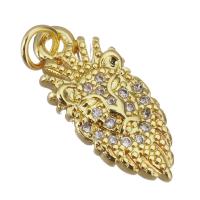 Cubic Zirconia Micro Pave Brass Pendant, gold color plated, micro pave cubic zirconia Approx 2.5mm 