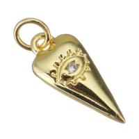 Cubic Zirconia Micro Pave Brass Pendant, gold color plated, micro pave cubic zirconia Approx 2.5mm 