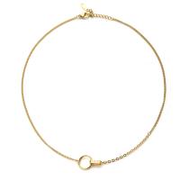 Collar de la joyería de titanio, Partículas de acero, con 1.96 inch extender cadena, chapado en color dorado, para mujer, 13mm,2mm,40cm, Vendido por Sarta