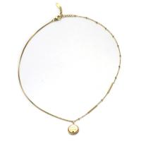 Collar de la joyería de titanio, Partículas de acero, con 1.96 inch extender cadena, chapado en color dorado, para mujer, 13mm,,2mm,42cm, Vendido por Sarta