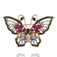 Zinc Alloy Jewelry Brooch, Butterfly, fashion jewelry & for woman & with rhinestone 