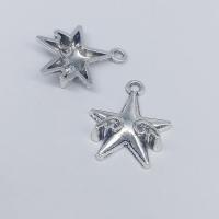 Zinc Alloy Star Pendant, antique silver color plated, DIY 