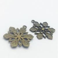 Zinc Alloy Jewelry Pendants, Snowflake, antique bronze color plated, DIY 