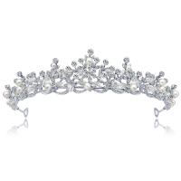 Bridal Tiaras, Zinc Alloy, Crown, plated, for woman & with rhinestone 