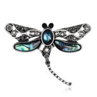 Zinc Alloy Jewelry Brooch, with Abalone Shell, plated, for woman & with rhinestone 