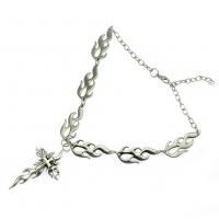 Zinc Alloy Necklace, with Iron, fashion jewelry, silver color, 39cm  uff0c3.9*1.6cmuff0c6.3*3.5cm 