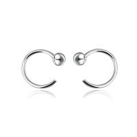 Männer Sterling Silber Hoop Ohrringe, 925er Sterling Silber, rund, silberfarben plattiert, Modeschmuck & für Frau, 10mm, verkauft von Paar