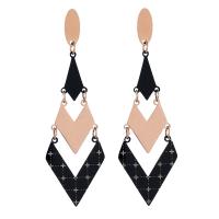 Acier titane Boucle d'oreille goutte, Placage, pour femme & creux, noire Vendu par paire