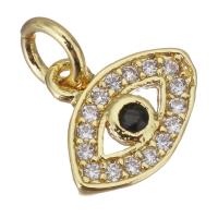 Cubic Zirconia Micro Pave Brass Pendant, gold color plated, micro pave cubic zirconia & hollow Approx 3mm 