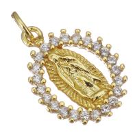 Cubic Zirconia Micro Pave Brass Pendant, gold color plated, micro pave cubic zirconia & hollow Approx 2.5mm 