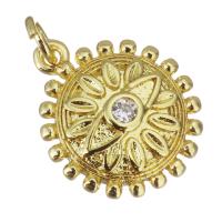 Cubic Zirconia Micro Pave Brass Pendant, gold color plated, micro pave cubic zirconia Approx 2.5mm 