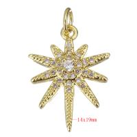 Cubic Zirconia Micro Pave Brass Pendant, gold color plated, micro pave cubic zirconia Approx 3.5mm 