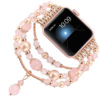 Watch Band, Agate, with Plastic Pearl & Metal Alloy, for woman & with rhinestone cm 