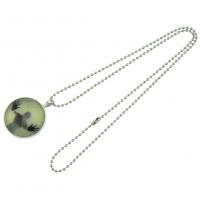 Zinc Alloy Necklace, with Night-Light Stone, fashion jewelry & Unisex, silver color 