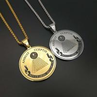 Stainless Steel Pendants, 316 Stainless Steel, Round, plated, fashion jewelry & Unisex 53*40mm 