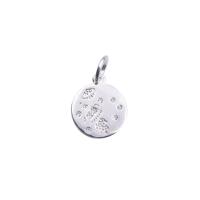 Pendentifs en strass argent , Argent sterling 925, Plat rond, Placage, DIY & avec strass, plus de couleurs à choisir Environ 3.5mm, Vendu par PC