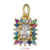 Cubic Zirconia Micro Pave Brass Pendant, gold color plated, micro pave cubic zirconia Approx 3.5mm 