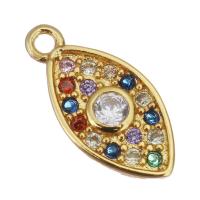 Cubic Zirconia Micro Pave Brass Pendant, gold color plated, micro pave cubic zirconia Approx 1.5mm 