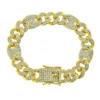 Men Bracelet, Zinc Alloy, with Rhinestone, fashion jewelry 