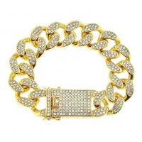 Men Bracelet, Zinc Alloy, with Rhinestone, fashion jewelry 