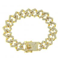 Men Bracelet, Zinc Alloy, with Rhinestone, fashion jewelry 