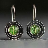 verre boucle d'oreille, alliage de zinc, avec verre, Placage, pour femme, vert Vendu par paire