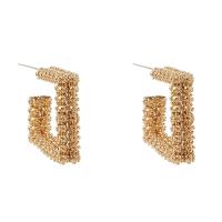 Pendientes de Perno de Aleación de Zinc, con Plata de ley 925, chapado en color dorado, para mujer, 23x21mm, Vendido por Par