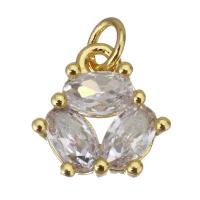 Cubic Zirconia Micro Pave Brass Pendant, gold color plated, micro pave cubic zirconia Approx 2.5mm 