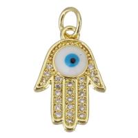 Cubic Zirconia Micro Pave Brass Pendant, Hand, gold color plated, micro pave cubic zirconia Approx 3.5mm 