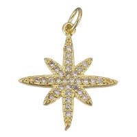 Cubic Zirconia Micro Pave Brass Pendant, gold color plated, micro pave cubic zirconia Approx 3.5mm 