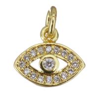 Cubic Zirconia Micro Pave Brass Pendant, gold color plated, micro pave cubic zirconia & hollow Approx 3mm 