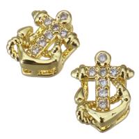 Cubic Zirconia Micro Pave Brass Beads, gold color plated, micro pave cubic zirconia Approx 1.5mm 