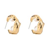 Pendientes de Perno de Aleación de Zinc, chapado en color dorado, para mujer, Blanco, 8x22mm, Vendido por Par