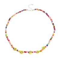 Glass Seed Beads Necklace, Seedbead, Donut, handmade, fashion jewelry & for woman, multi-colored, 520+50mm 