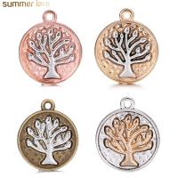 Zinc Alloy Message Pendants, Round, plated, DIY 19MM 