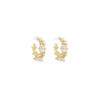 Pendientes de Perno de Aleación de Zinc, chapado en color dorado, para mujer, 23mm, Vendido por Par