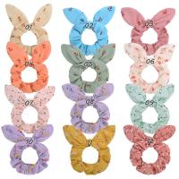 Bunny Ears Hair Scrunchies, Cloth, printing, for woman 