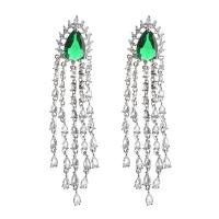 Fashion Fringe Earrings, Cubic Zirconia, fashion jewelry 