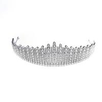 Bridal Tiaras, Brass, with Cubic Zirconia, fashion jewelry, white 