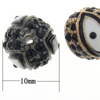 Zinc Alloy Evil Eye Beads, Rhinestone, Round, plated, evil eye pattern & enamel 10mm Approx 2.5mm 