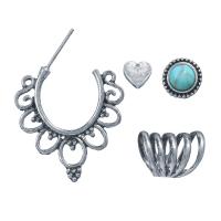 Aleación Aretes, Pendiente de stud & pendiente, 4 piezas & Joyería & para mujer, Vendido por UD