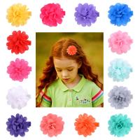 Children Hair Clip, Chiffon, Flower, for children 60.9mm 