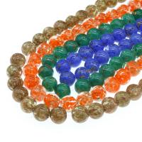 Goldsand Lampwork Perlen, rund, DIY, keine, Bohrung:ca. 1-2mm, 100PCs/Tasche, verkauft von Tasche