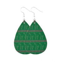 Christmas Earrings, PU Leather, fashion jewelry & for woman 