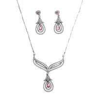 Zirkonia Micro Pave Schmucksets Messing, Ohrring & Halskette, mit kubischer Zirkonia, 2 Stück & Modeschmuck, keine, verkauft von setzen