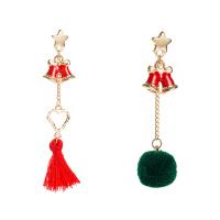 Christmas Earrings, Zinc Alloy, gold color plated, Christmas Design & for woman & enamel, red 