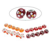 Raffinierte Glasperlen, Lampwork, rund, unterschiedliche Farbe und Muster für die Wahl & DIY, keine, 11*8*8mm, Bohrung:ca. 2mm, 100PCs/Tasche, verkauft von Tasche