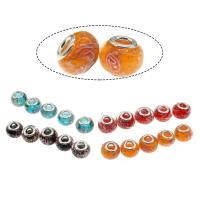 Raffinierte Glasperlen, Lampwork, rund, unterschiedliche Farbe und Muster für die Wahl & DIY, keine, 12*8*8mm, Bohrung:ca. 2mm, 100PCs/Tasche, verkauft von Tasche